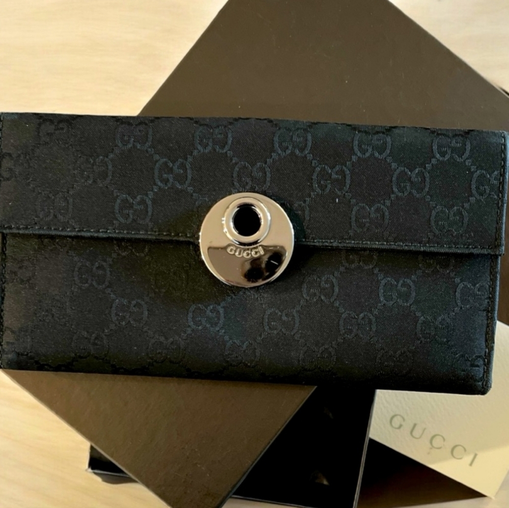 Gucci Monogram Eclipse Continental Wallet - image 2